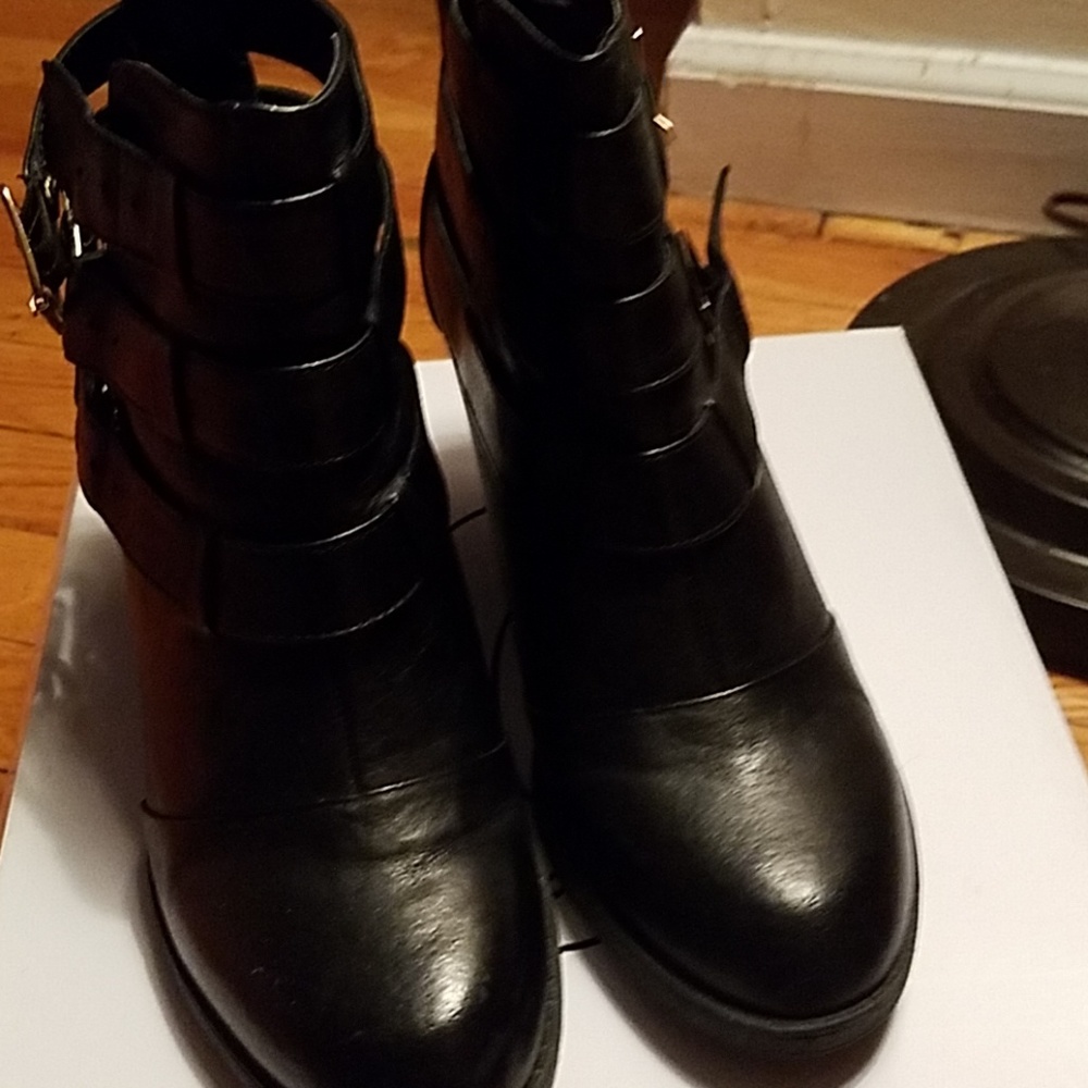 Steve Madden Double Strap/Buckle Ankle Boots